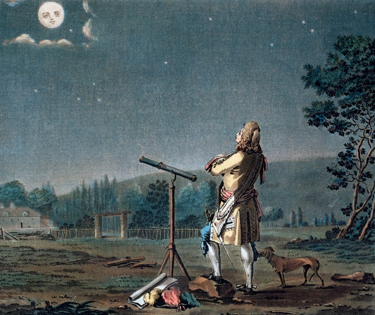 Bernard le Bovier de Fontenelle uvažující o pluralitě světů, 1791. od Jean Baptiste Morret