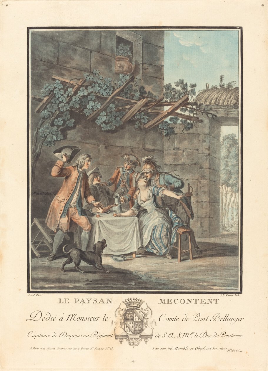 Nespokojený rolník od Jean Baptiste Morret after Antoine Borel