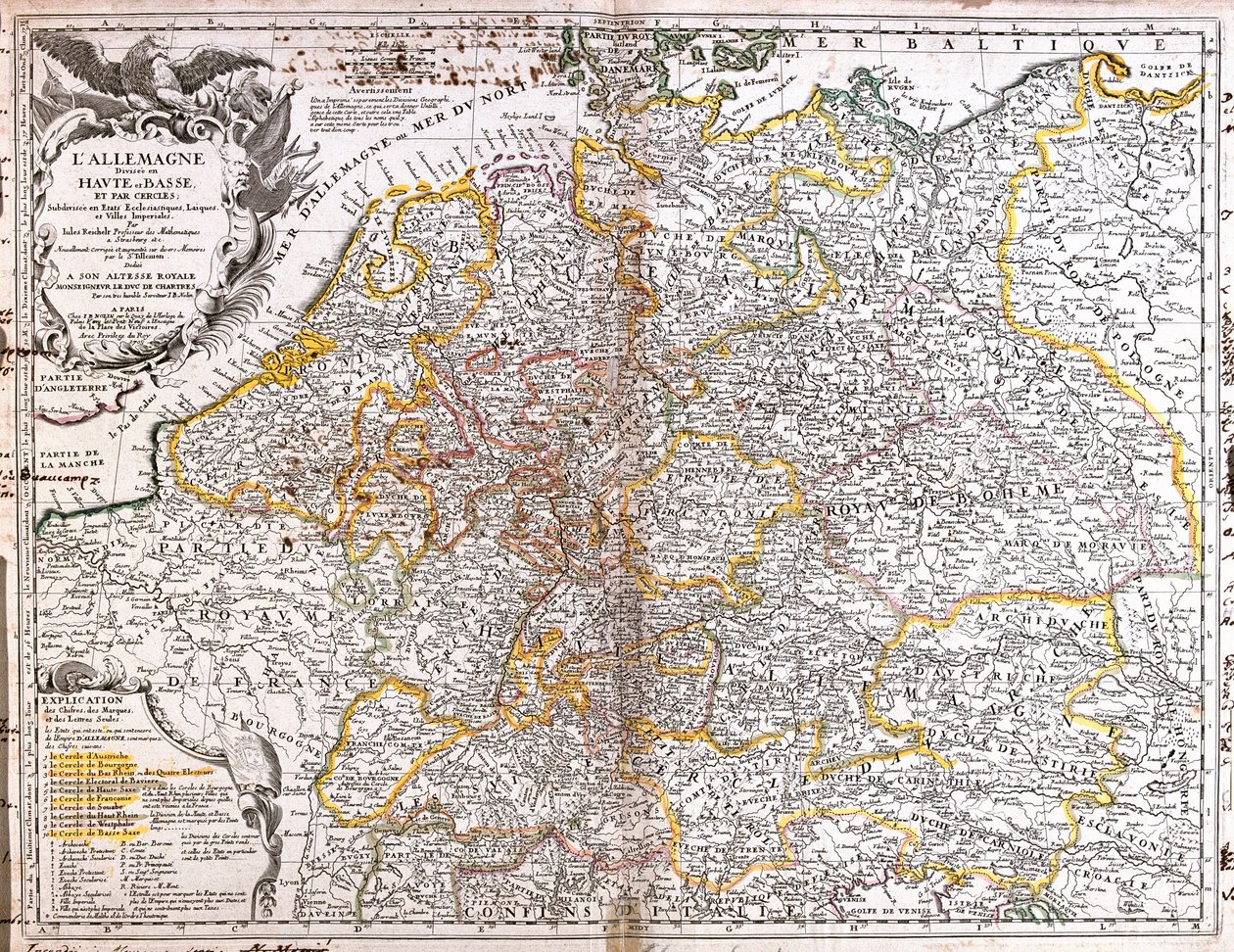 Mapa Německa (1703) (rytina od Jean Baptiste Nolin
