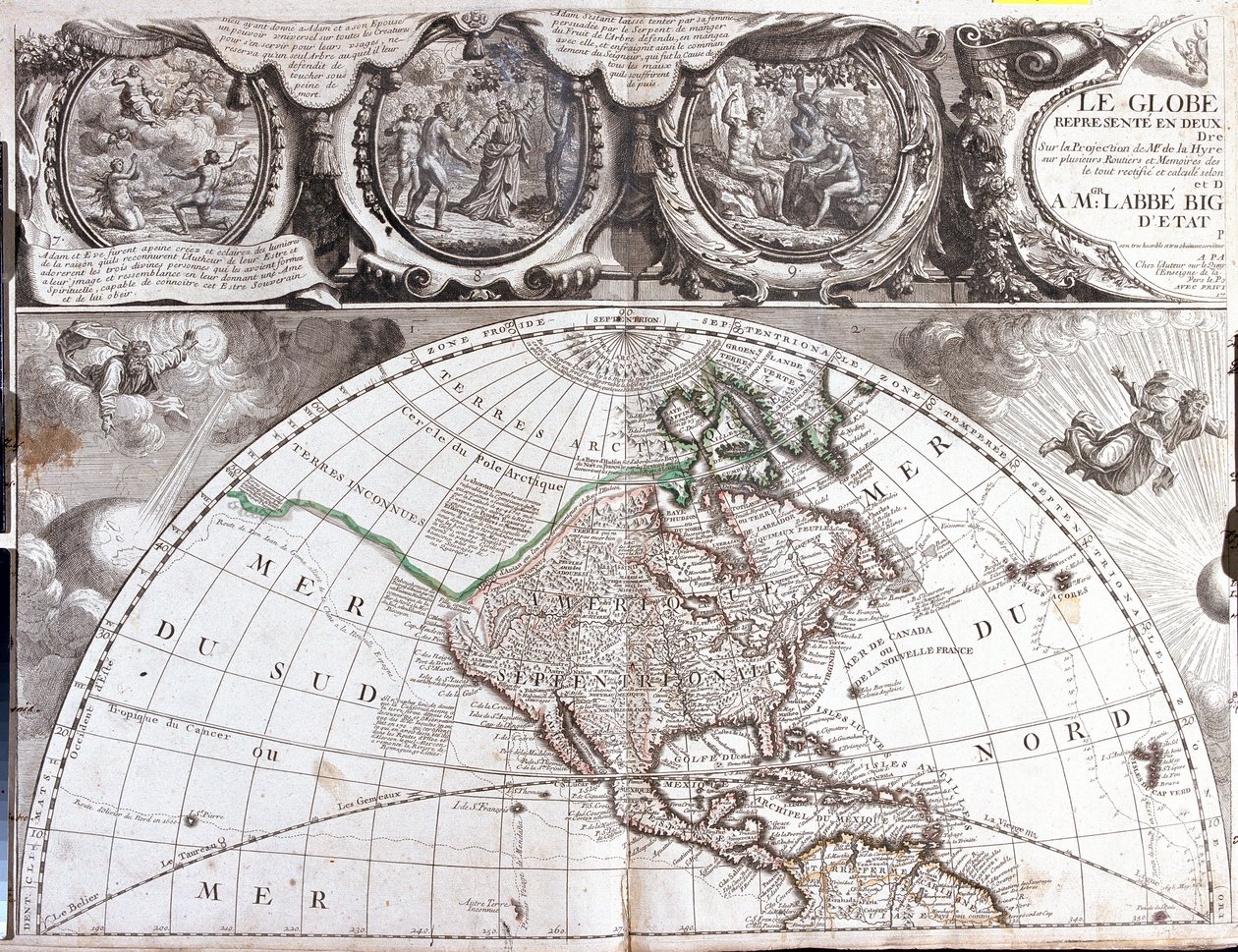 Mapa Severní Ameriky od Jean Baptiste Nolin
