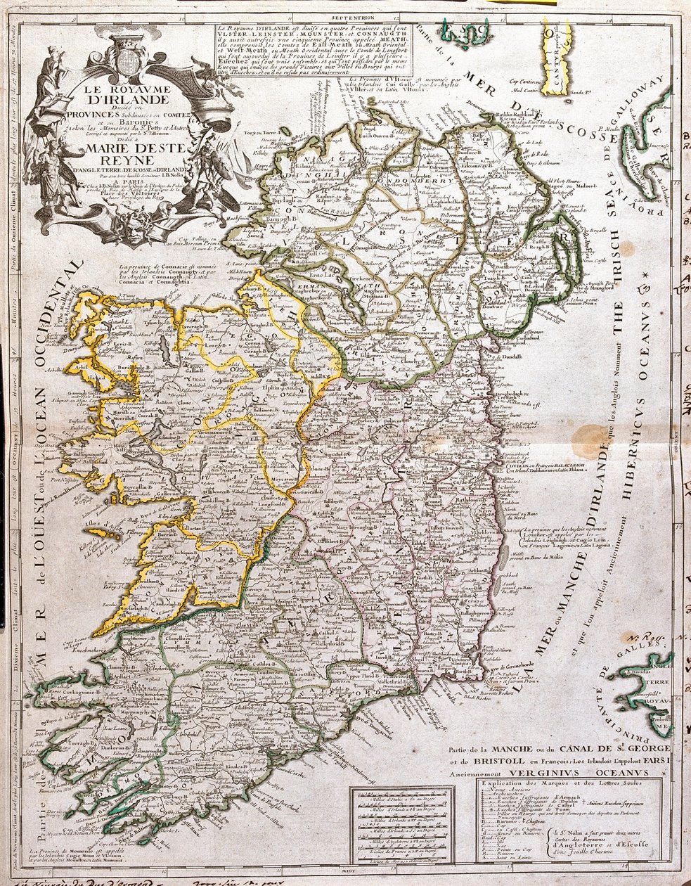 Mapa Irského království, dediee Marie d