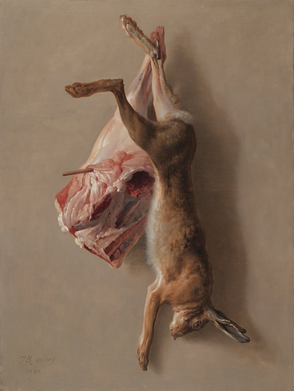 Zajíc a jehněčí kýta od Jean Baptiste Oudry