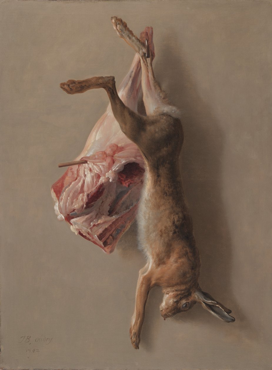 Zajíc a jehněčí stehno, 1742 od Jean Baptiste Oudry