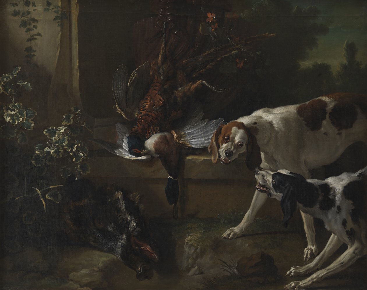 Honiči s divokou drůbeží a zvěří od Jean Baptiste Oudry