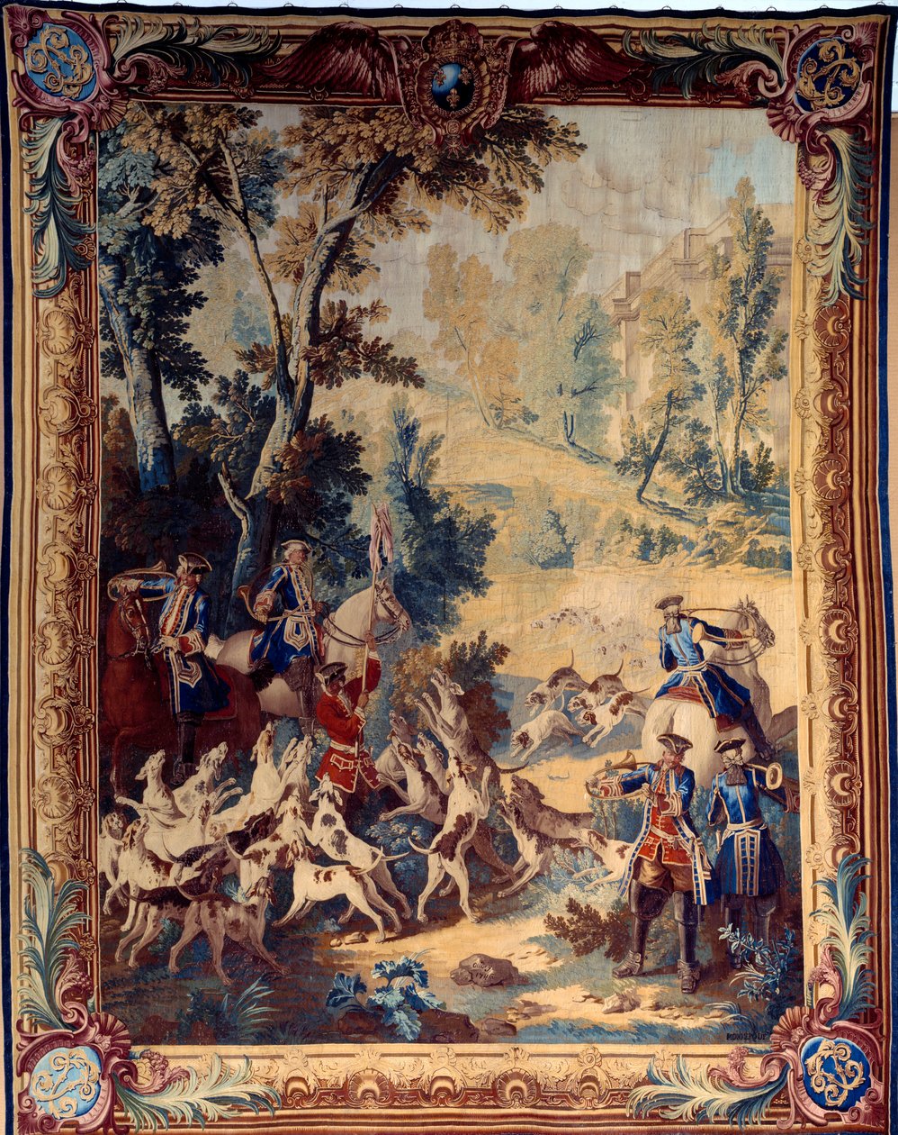 Hunt od Ludvíka XV (1710-1774). Tapiserie od Jean Baptiste Oudry (1686-1755) od Jean Baptiste Oudry