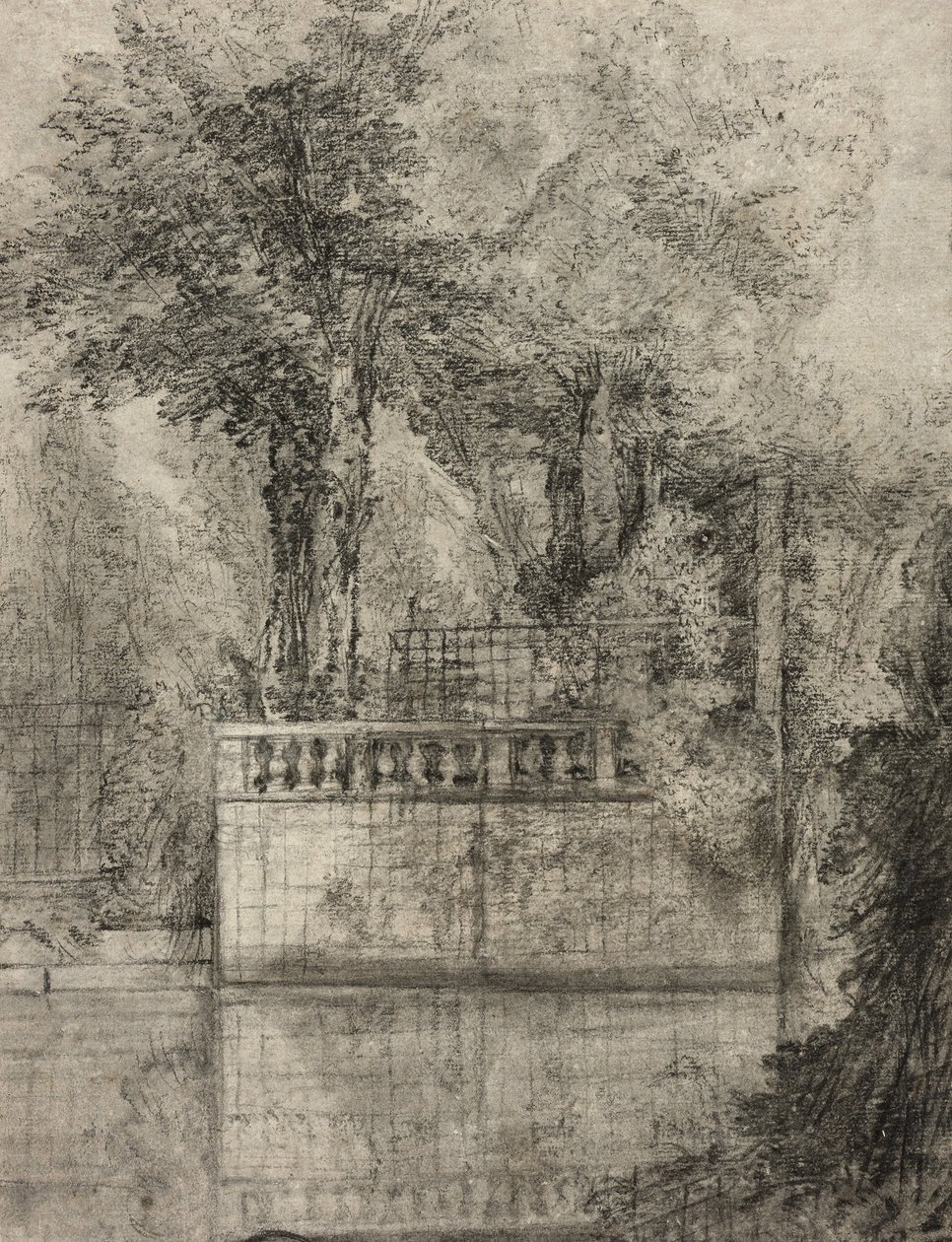 Lattice Work and Reflecting Pool v Arcueil, 1744-47 od Jean Baptiste Oudry