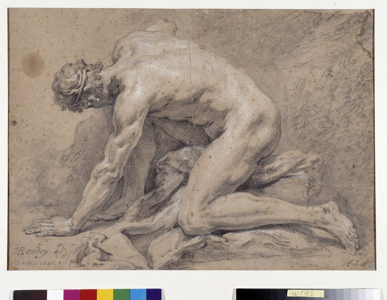 Muž studium od Jean Baptiste Oudry