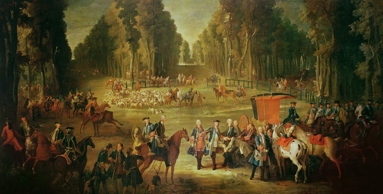 Setkání na lovu Puits-du-Roi v Compiegne (podrobnosti viz 202272) od Jean Baptiste Oudry
