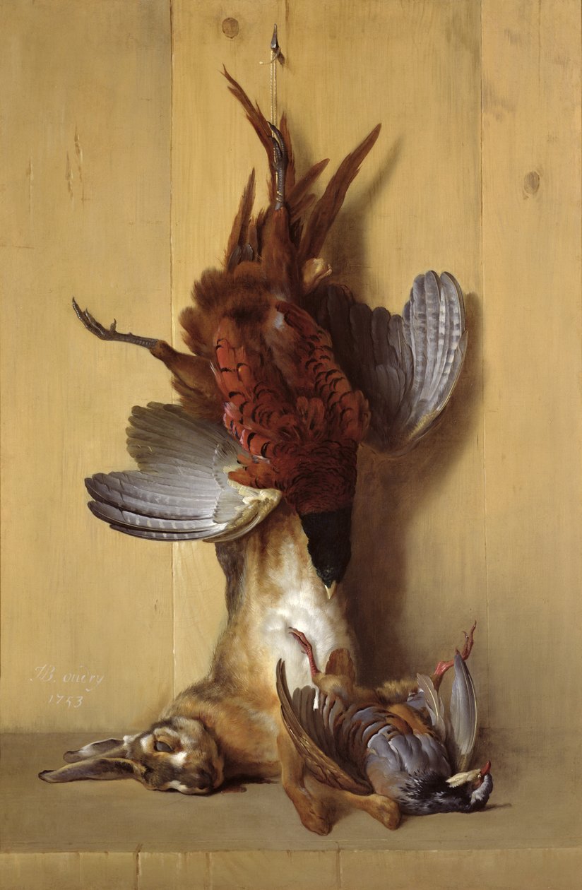 Zátiší se zajícem, bažantem a koroptví rudou, 1753 od Jean Baptiste Oudry