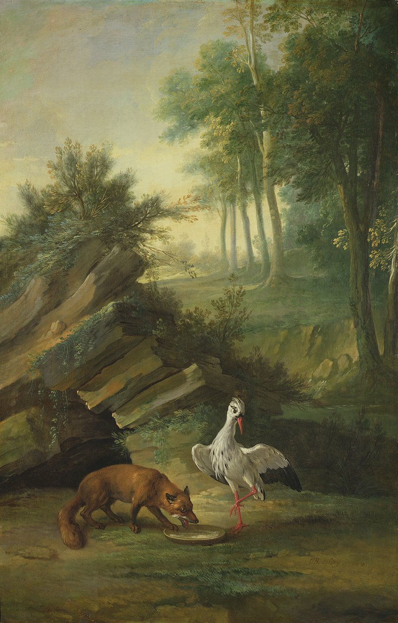 Liška a čáp, 1747 od Jean Baptiste Oudry