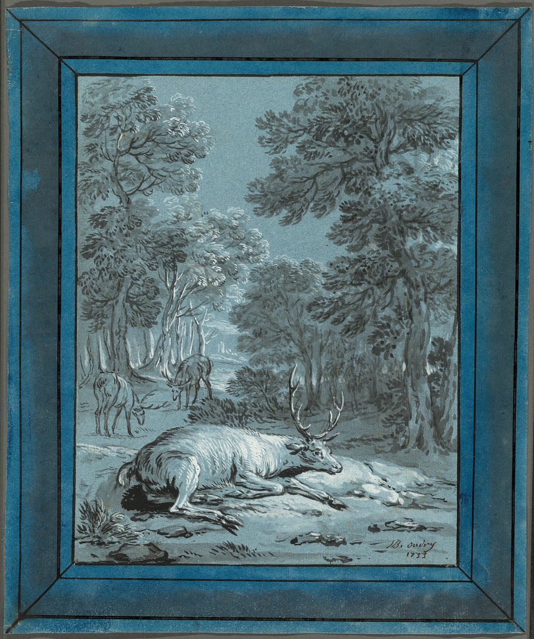 Nemocný jelen od Jean Baptiste Oudry
