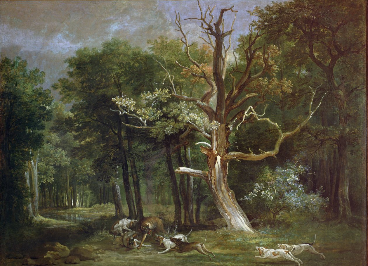 Wolf Hunt v lese Saint-Germain, 1748 od Jean Baptiste Oudry