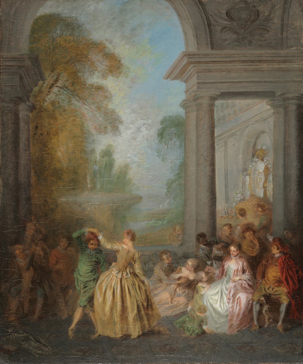 Tanečníci v pavilonu od Jean Baptiste Pater
