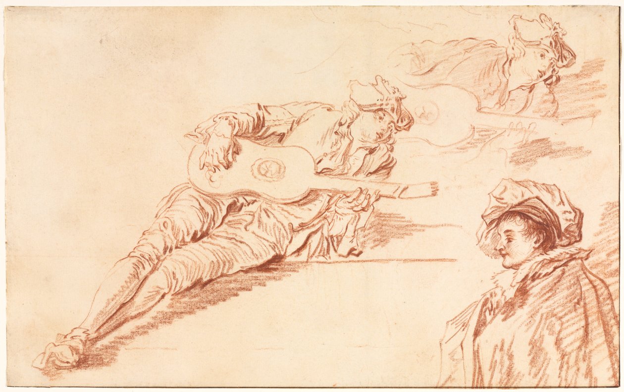 Kytarista od Jean Baptiste Pater