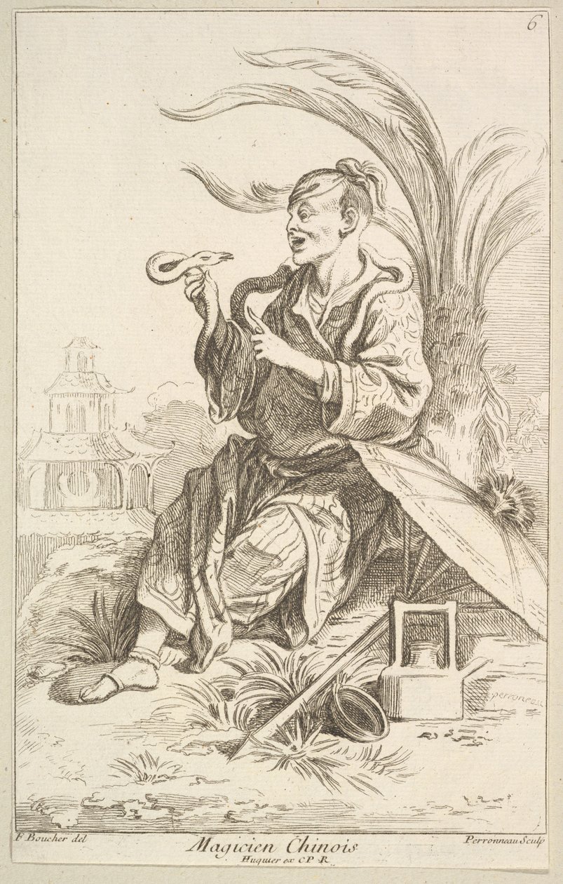 Čínský kouzelník, 1738-45. od Jean Baptiste Perronneau