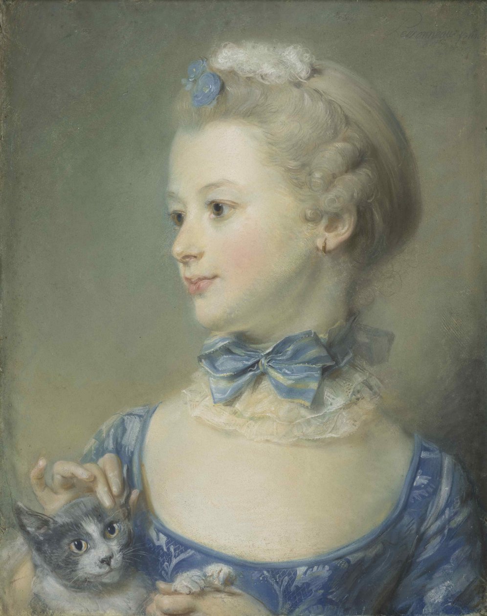 Holčička s kočkou Marie-Anne Huquier, 1747. od Jean Baptiste Perronneau