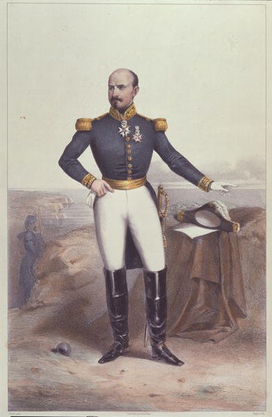 Generál Louis Jules Trochu (1815-96) (barevné lito) od Jean Baptiste Perrot