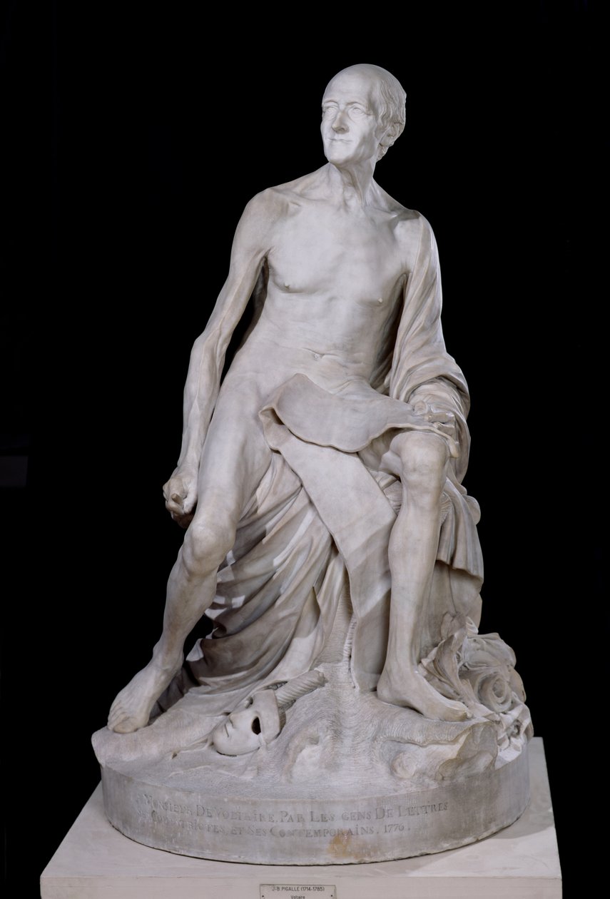 Sedící socha Voltaira (1694-1778) 1776 (mramor) od Jean Baptiste Pigalle