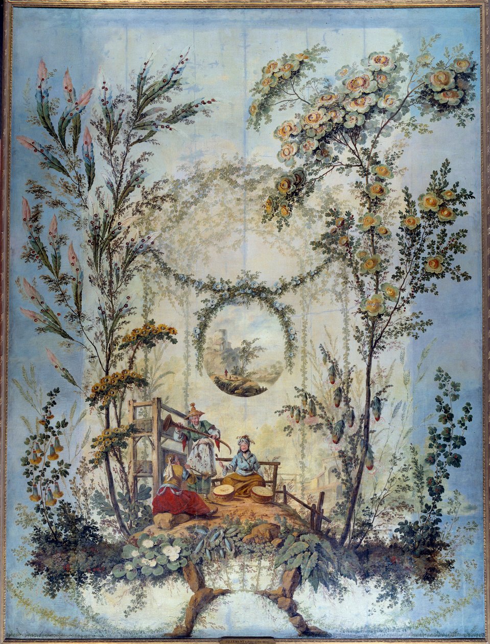 Chinoiserie: Dekorativní panel představující čínskou scénu, režie Jean Pillement (1728-1808) od Jean Baptiste Pillement