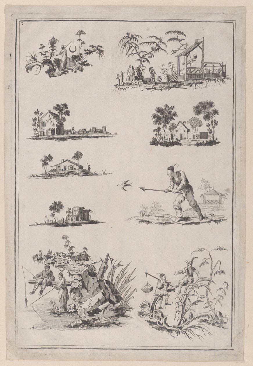 Chinoiserie Ornaments, ca. 1760-85. od Jean Baptiste Pillement