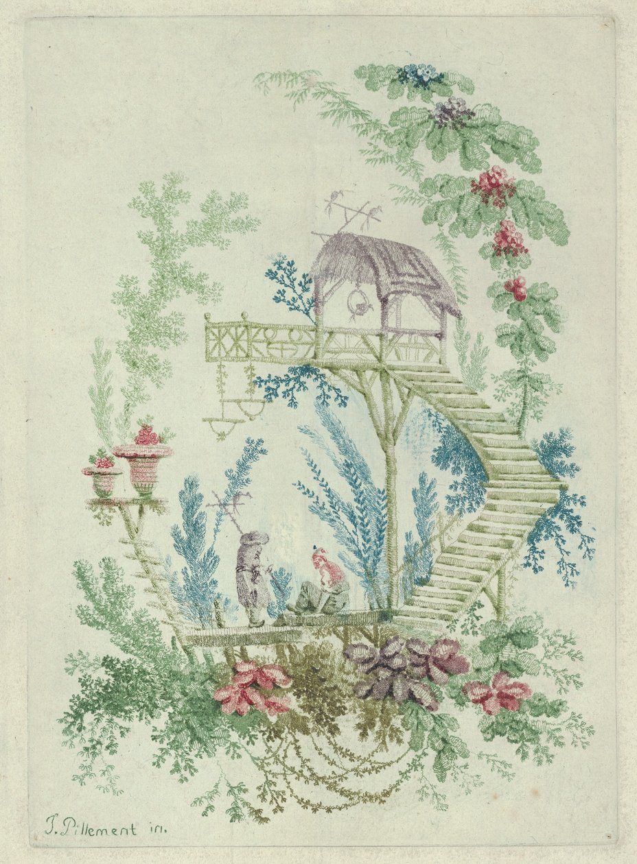 Chinoiserie z New Suite of Notebooks of Chinese Drawings, 1790-99. od Jean Baptiste Pillement