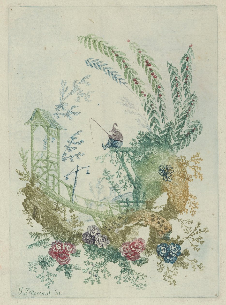 Ornament Design z Nouvelle Suite de Cahiers de Dessins Chinois, 90. léta 18. století. od Jean Baptiste Pillement