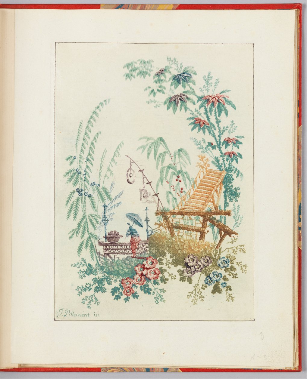 Ornamentální návrh z knihy "Nouvelle suite de cahiers arabesques chinois a l