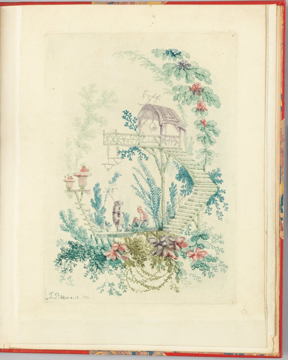 Ornamental Design z nové sady čínských notebooků pro designéry a malíře č. 3, Inventes et dessines od Jean Pillement. Graves od Anne Allenové od Jean Baptiste Pillement