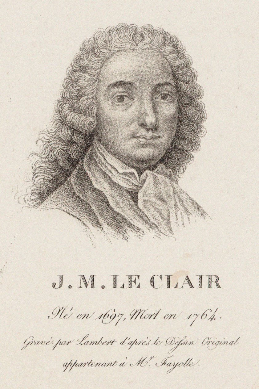Portrét houslisty a skladatele Jean-Marie Leclaira 1697-1764. od Jean Baptiste Ponce Lambert