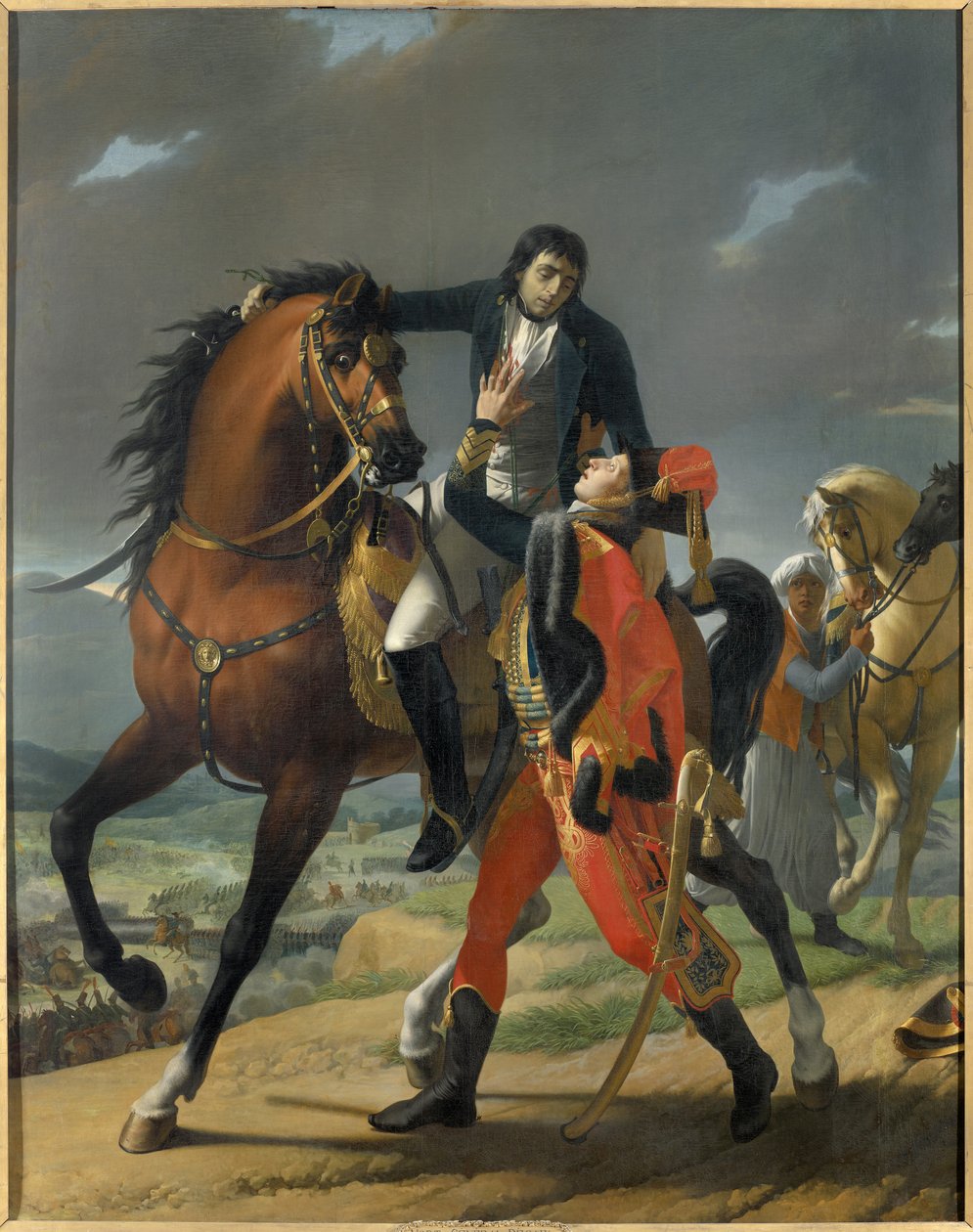 Smrt generála Louise Charlese Antoina Desaixe v bitvě u Marenga 14. června 1800 od Jean Baptiste Regnault