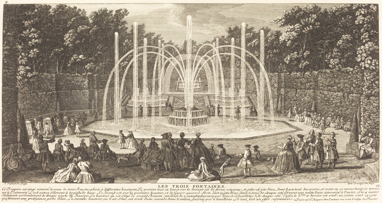 Tři fontány od Jean Baptiste Rigaud