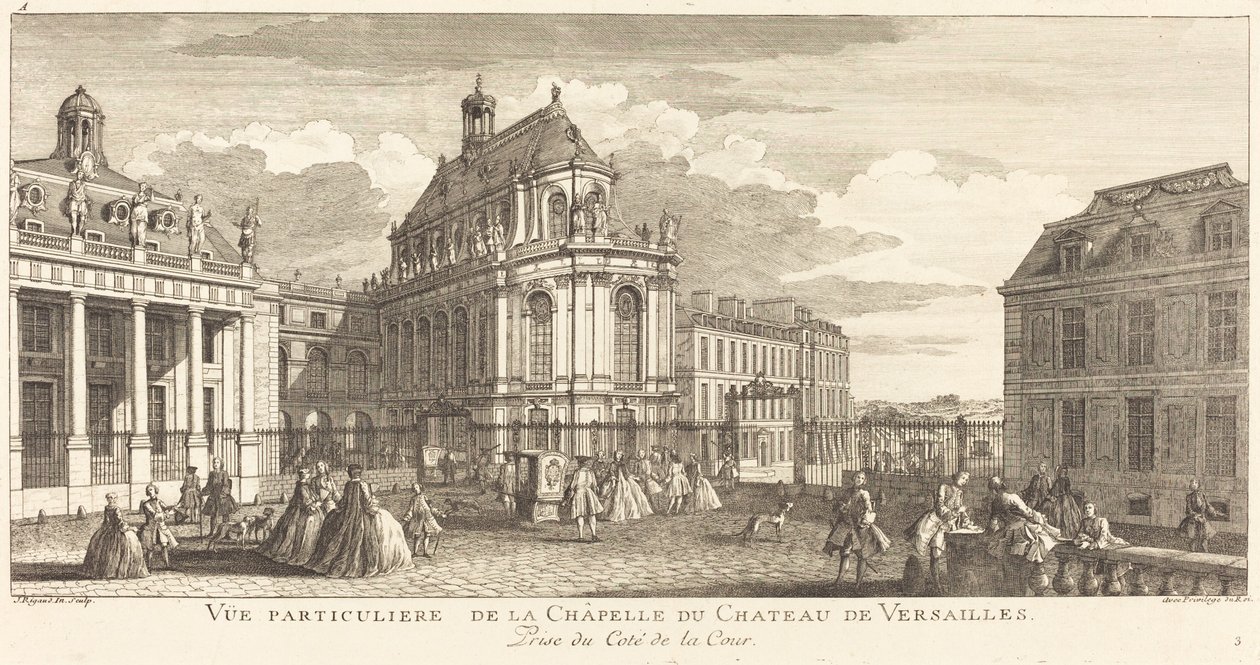Soukromý pohled na kapli zámku ve Versailles od Jean Baptiste Rigaud