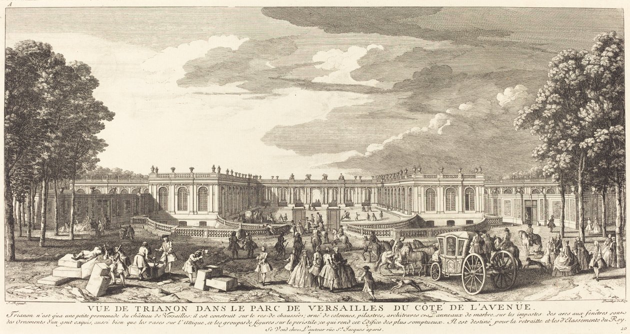 Pohled na Trianon v parku Versailles z Cote de l
