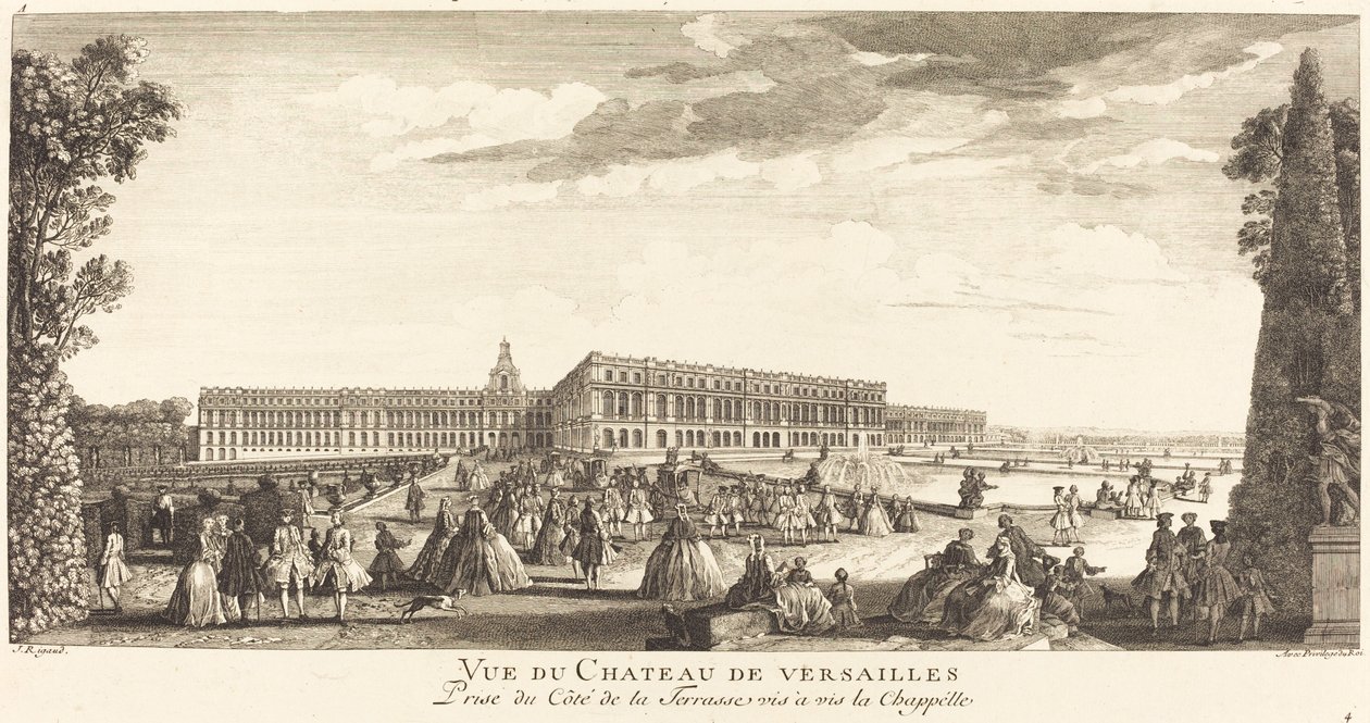 Pohled na palác ve Versailles Snímek ze strany terasy naproti kapli od Jean Baptiste Rigaud