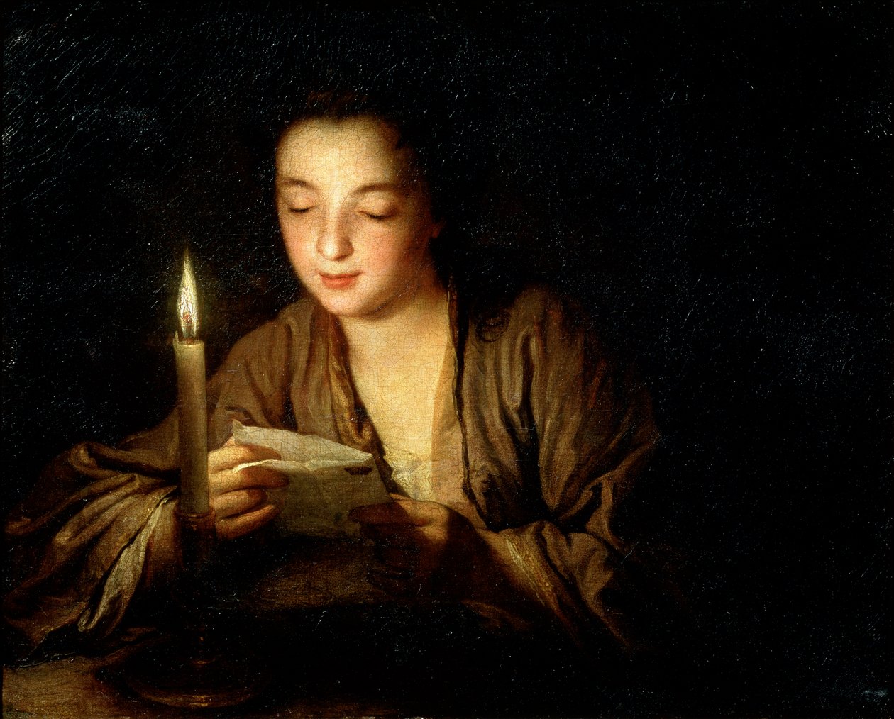Dívka se svíčkou, konec 17. nebo začátek 18. století. od Jean Baptiste Santerre