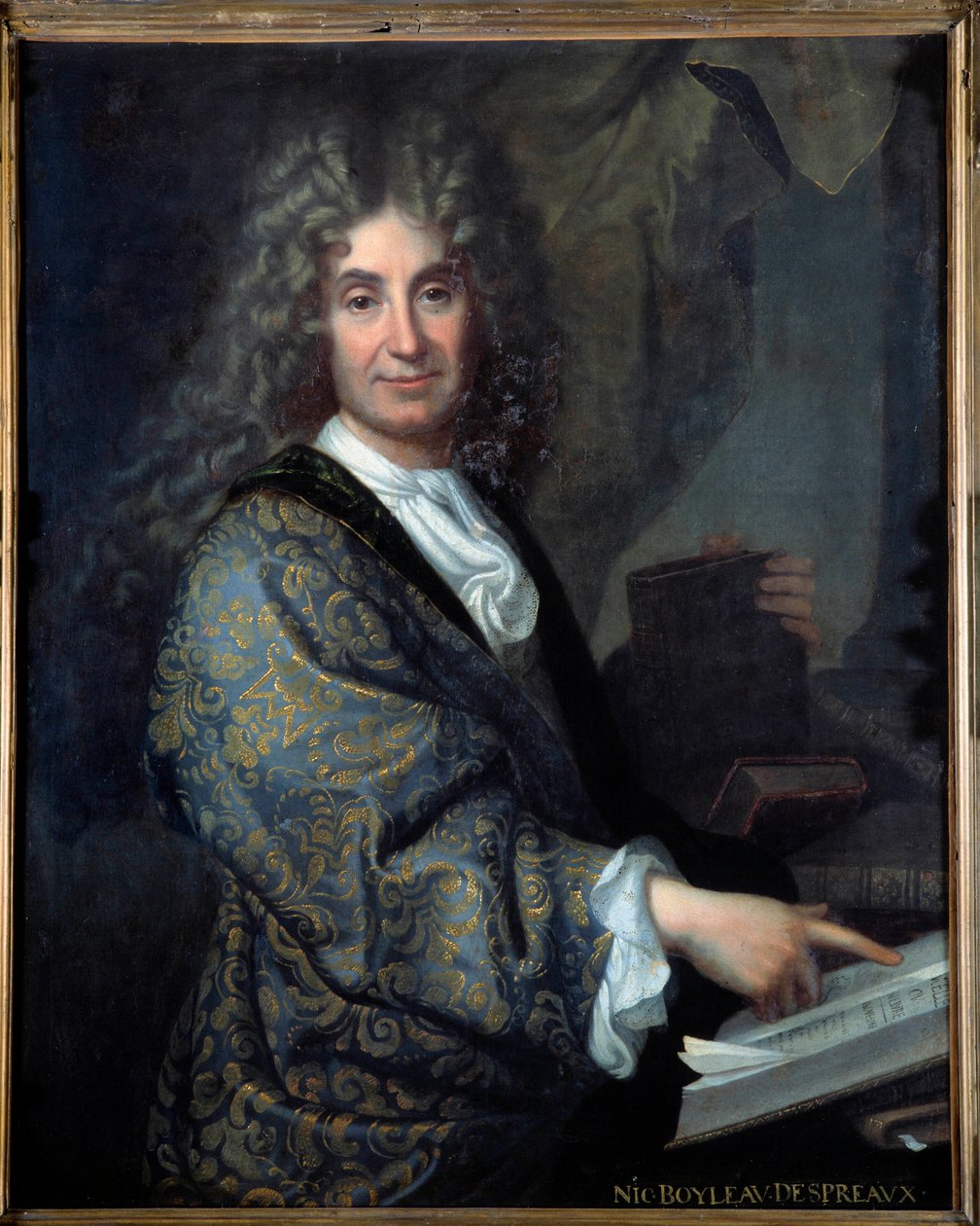 Portrét Nicolase Boileaua (1636-1711) dit Boileau Despreaux (Boileau-Despreaux), francouzský spisovatel - Obraz Jean Baptiste Santerre (1651-1717) - Olej na plátně - Slunce 1,00 X 0,82 m - Lyon, Musee Des Beaux Umění - Portrét Nicolase Boileaua (1636-1711) od Jean Baptiste Santerre