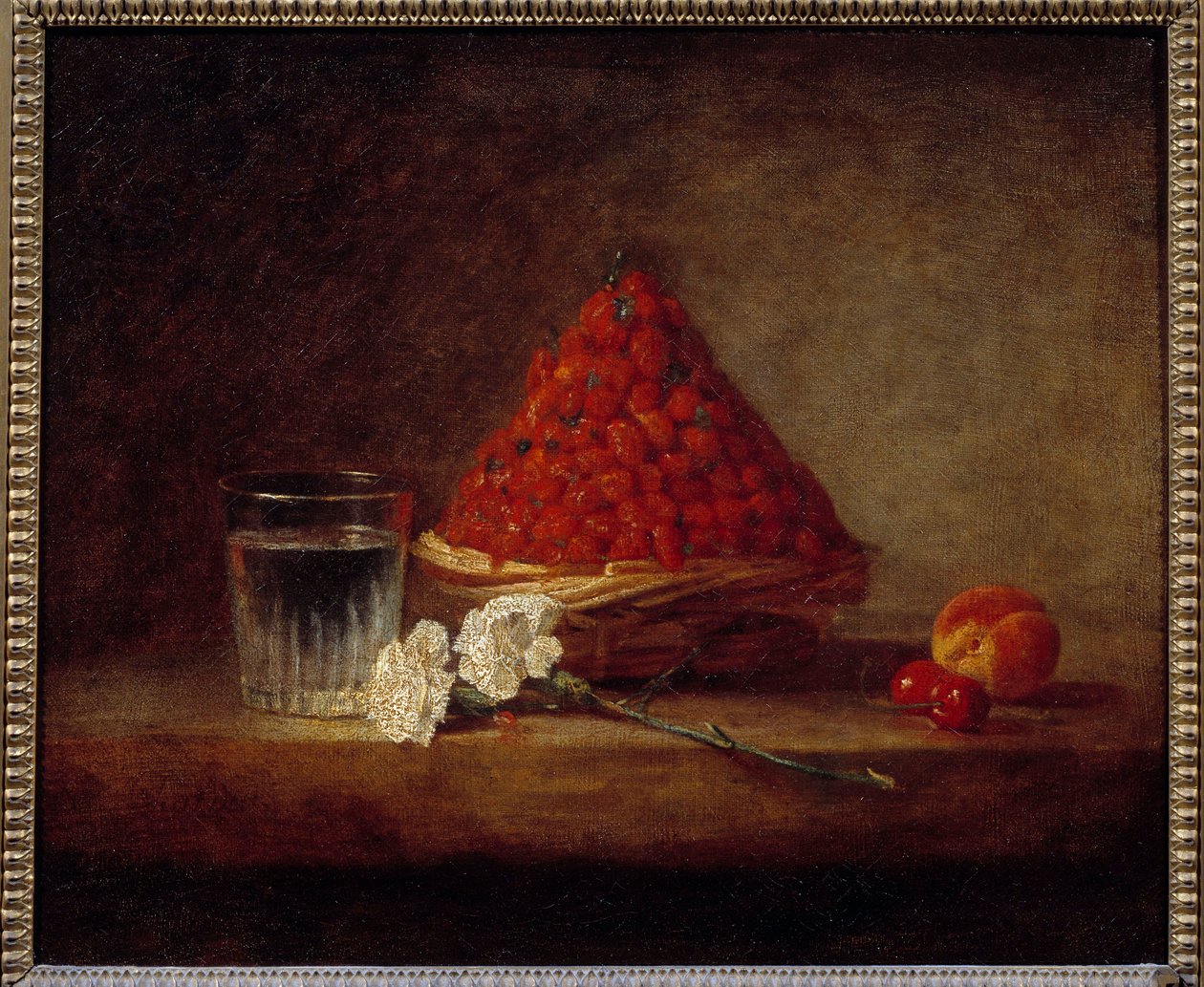 Košík lesních jahod Obraz Jean Baptiste Simeon Chardin (1699-1779) Soukromá sbírka 18. století - Košík lesních jahod. Obraz Jean Baptiste Simeon Chardin (1699-1779) od Jean Baptiste Simeon Chardin