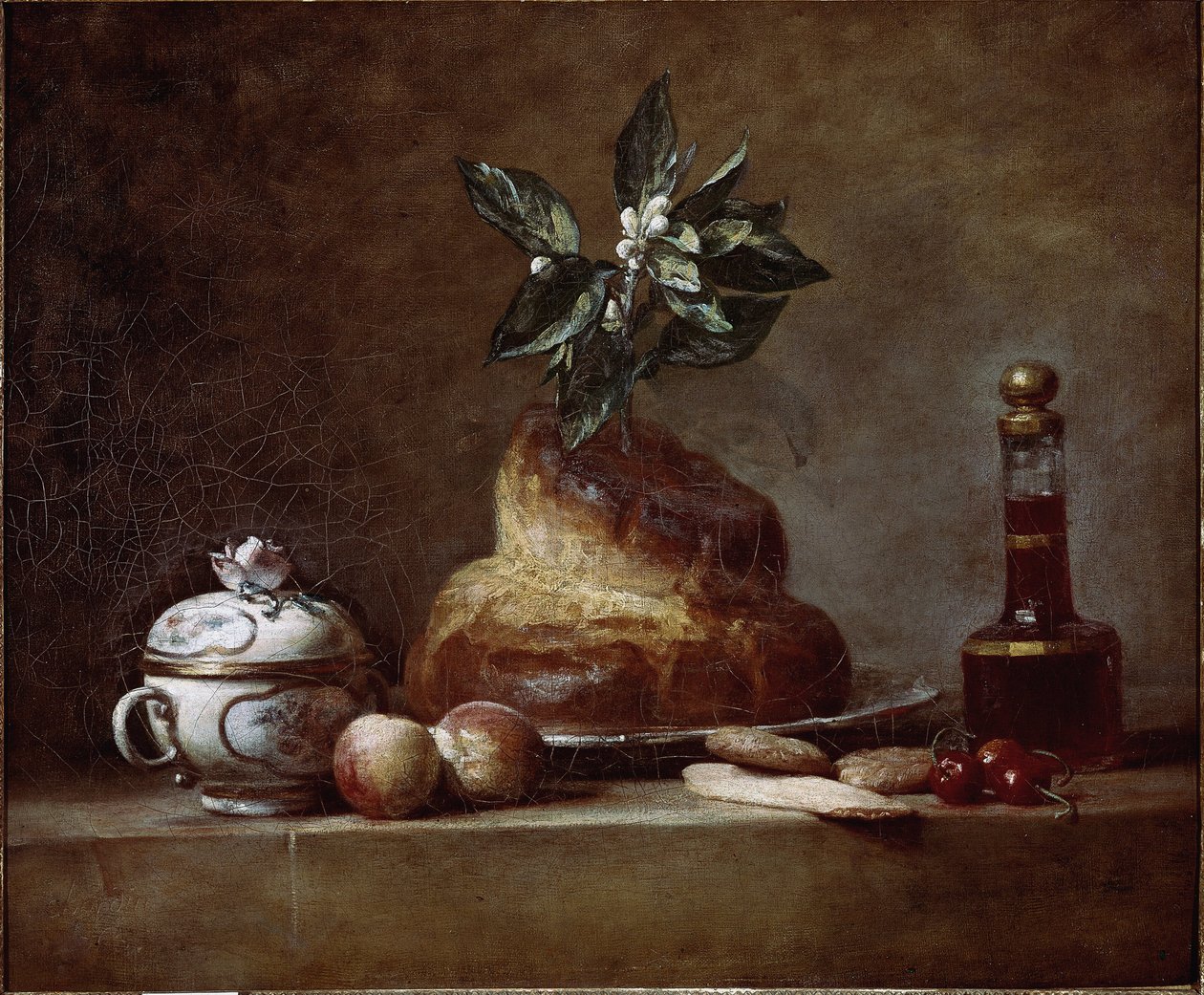 Buchta nebo dezert. (1763, Olej na plátně) od Jean Baptiste Simeon Chardin