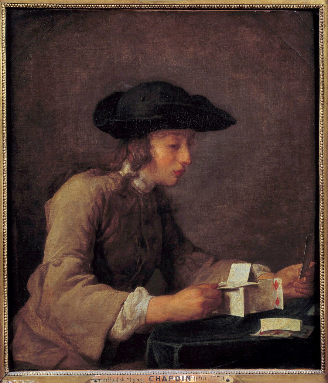 Le chateau de cartes Obraz Jean Baptiste Simeon Chardin (1699-1779) 18. století ne. 0,77x0,68 m od Jean Baptiste Simeon Chardin