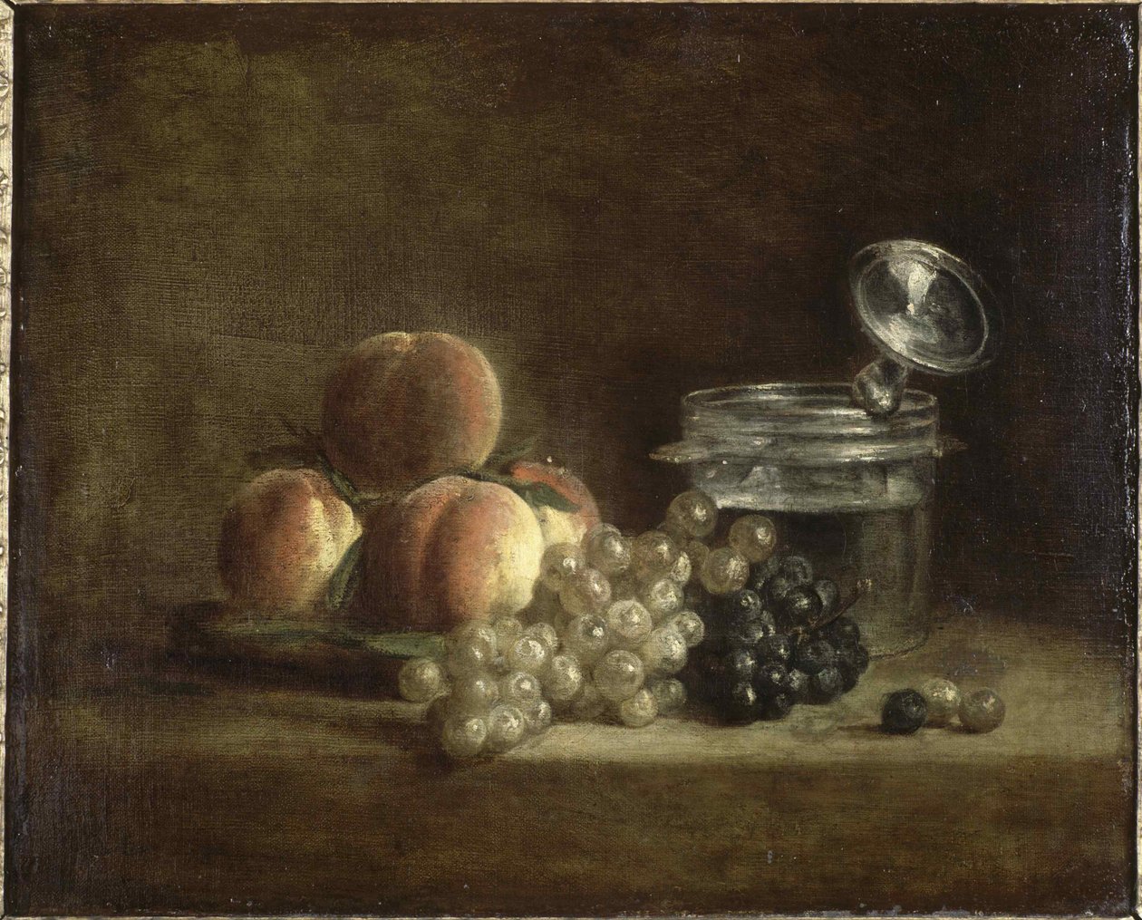 Broskve a hrozny. od Jean Baptiste Simeon Chardin