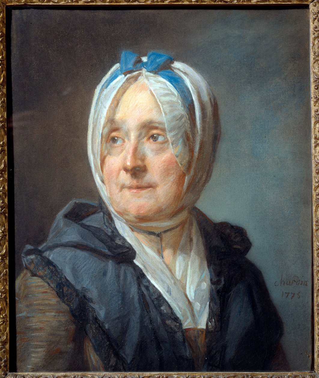 Portrét Madame Chardin rozené Francoise Marguerite Pouget (1707-1791) Pastelový obraz od Jean Baptiste Simeon Chardin (1699-1779) 1775 Sun. 0,46x0,38 m - Portrét madame Chardin narozené jako Francoise Marguerite Pouget (1707-1791). Pastelový obraz od Jeana od Jean Baptiste Simeon Chardin