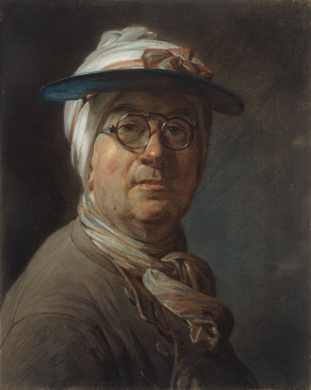 Autoportrét s kšiltem od Jean Baptiste Simeon Chardin