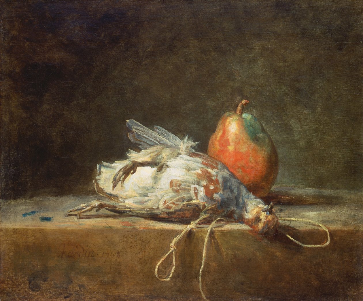 Zátiší s koroptví a hruškou, 1748 od Jean Baptiste Simeon Chardin