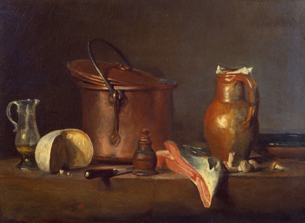 Zátiší s lososem, kolem roku 1730 od Jean Baptiste Simeon Chardin
