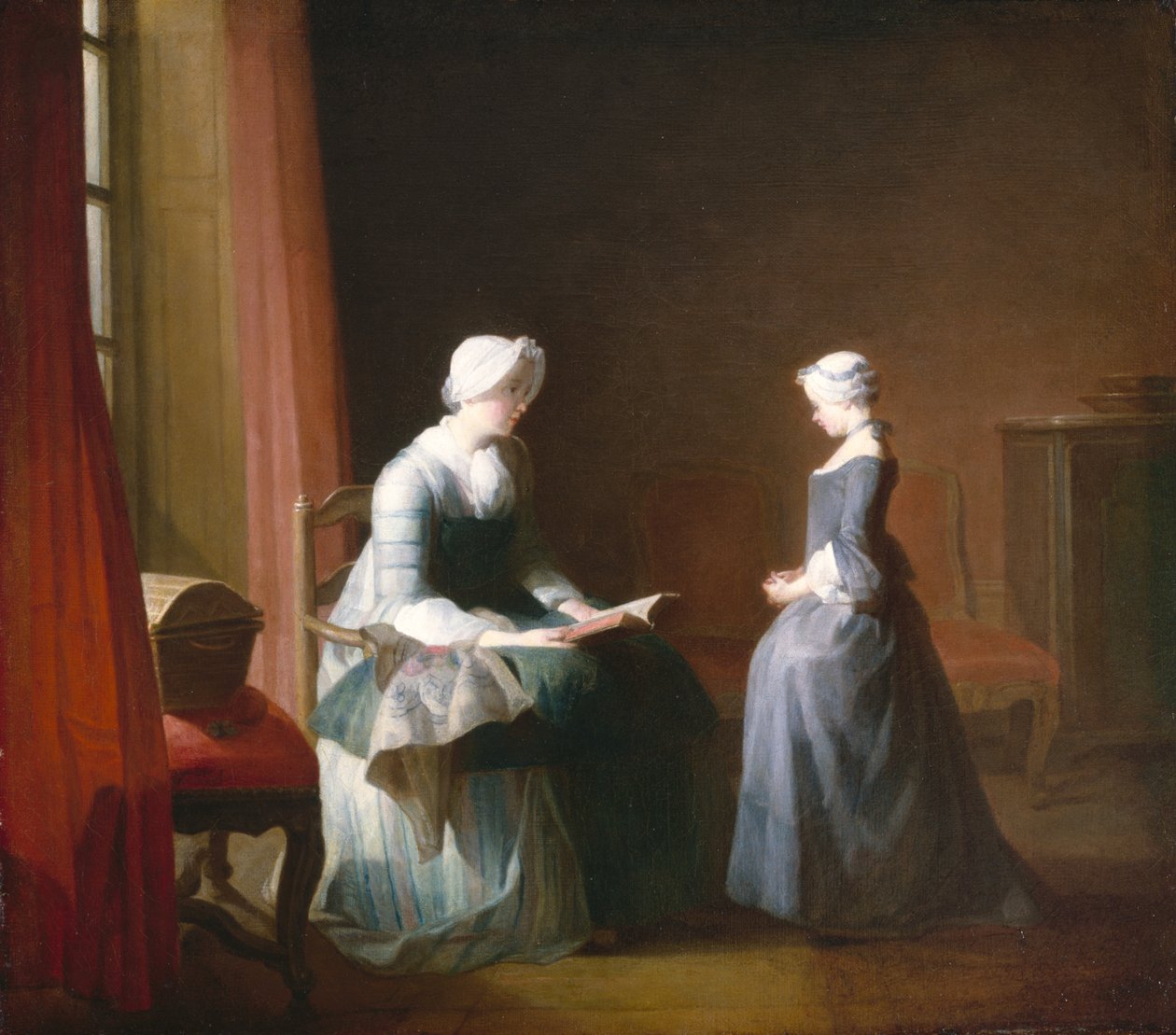 Dobré vzdělání, cca 1753 (olej na plátně) od Jean Baptiste Simeon Chardin