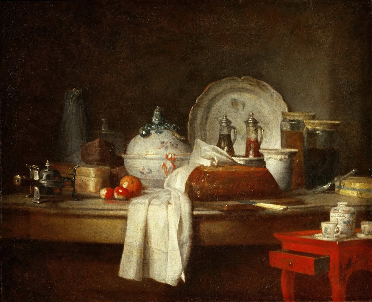 Důstojnický nepořádek nebo zbytky oběda od Jean Baptiste Simeon Chardin