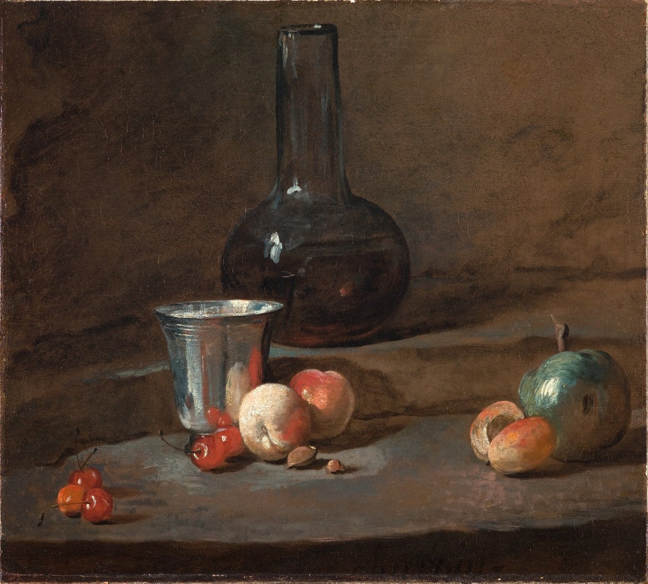 Stříbrný pohár, asi 1728 (olej na plátně) od Jean Baptiste Simeon Chardin