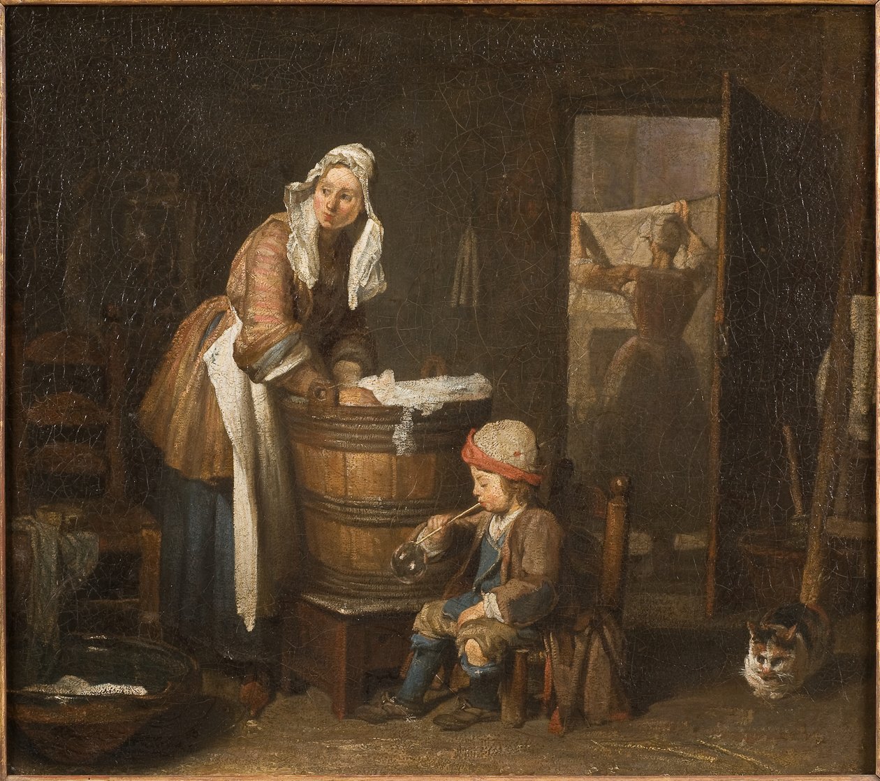 The Washerwoman (olej na plátně) od Jean Baptiste Simeon Chardin