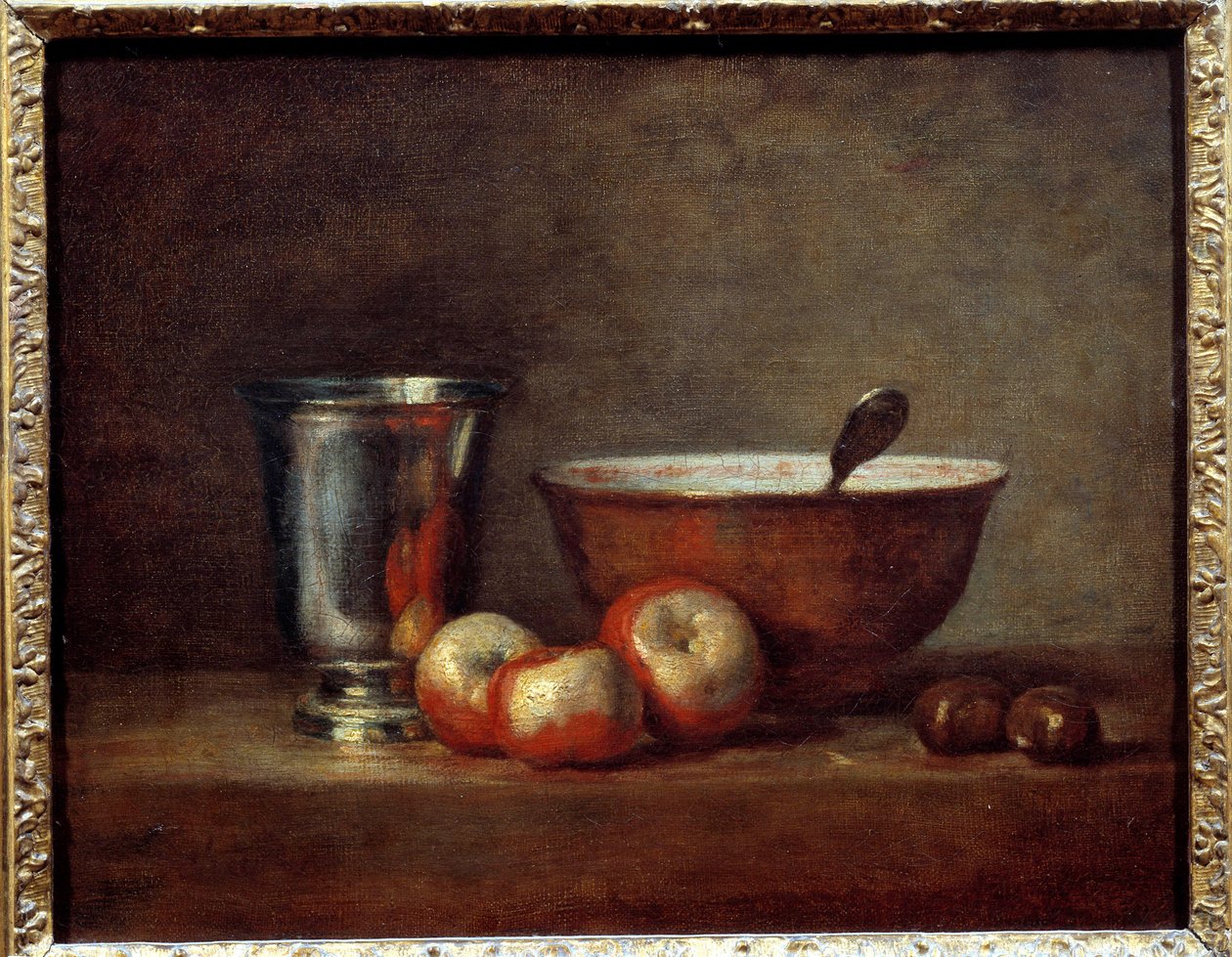 Stříbrný pohár. Obraz Jean Baptiste Simeon Chardin (1699-1779) od Jean Baptiste Simeon Chardin