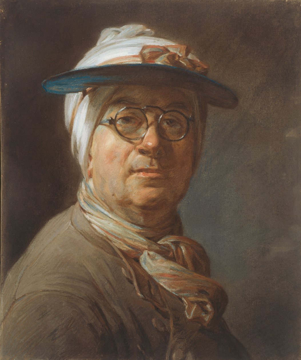 Autoportrét s kšiltem od Jean Baptiste Simeon Chardin